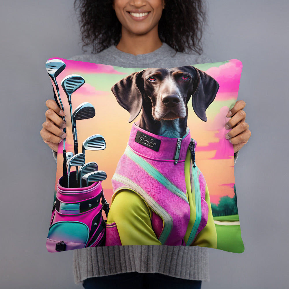 German Shorthaired Pointer Golfer- Basic Pillow v3