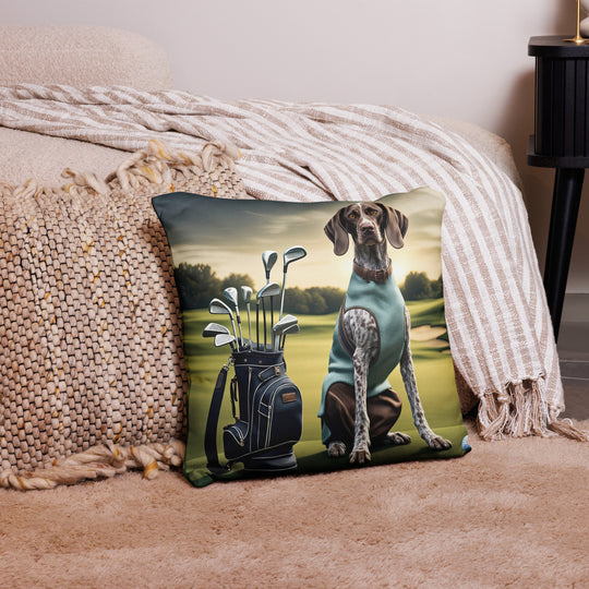 German Shorthaired Pointer Golfer- Basic Pillow v2