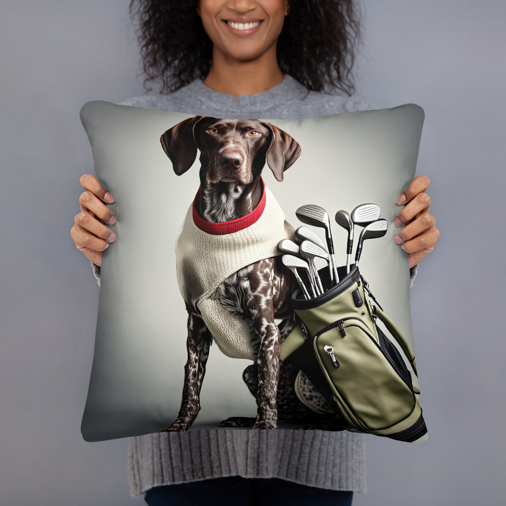 German Shorthaired Pointer Golfer- Basic Pillow v4