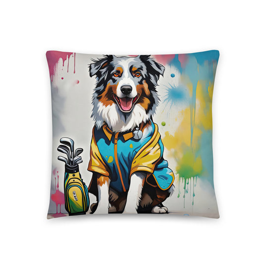 Australian Shepherd Golfer- Basic Pillow v3