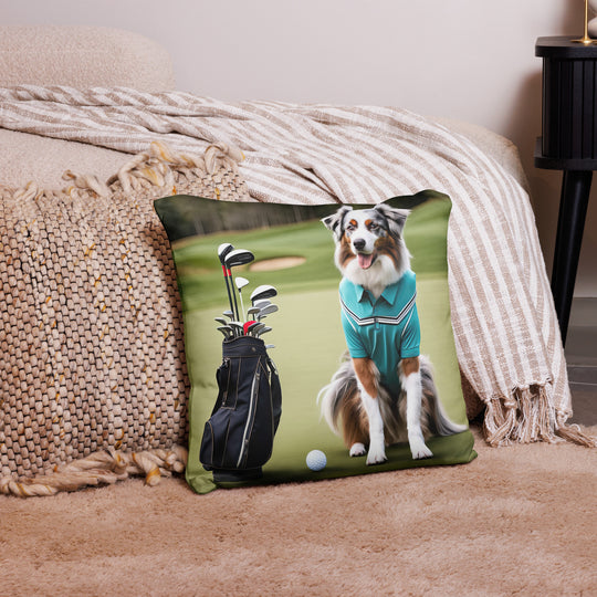 Australian Shepherd Golfer- Basic Pillow v4