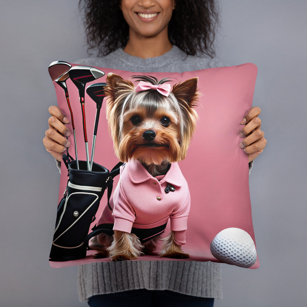 Yorkshire Terrier Golfer- Basic Pillow