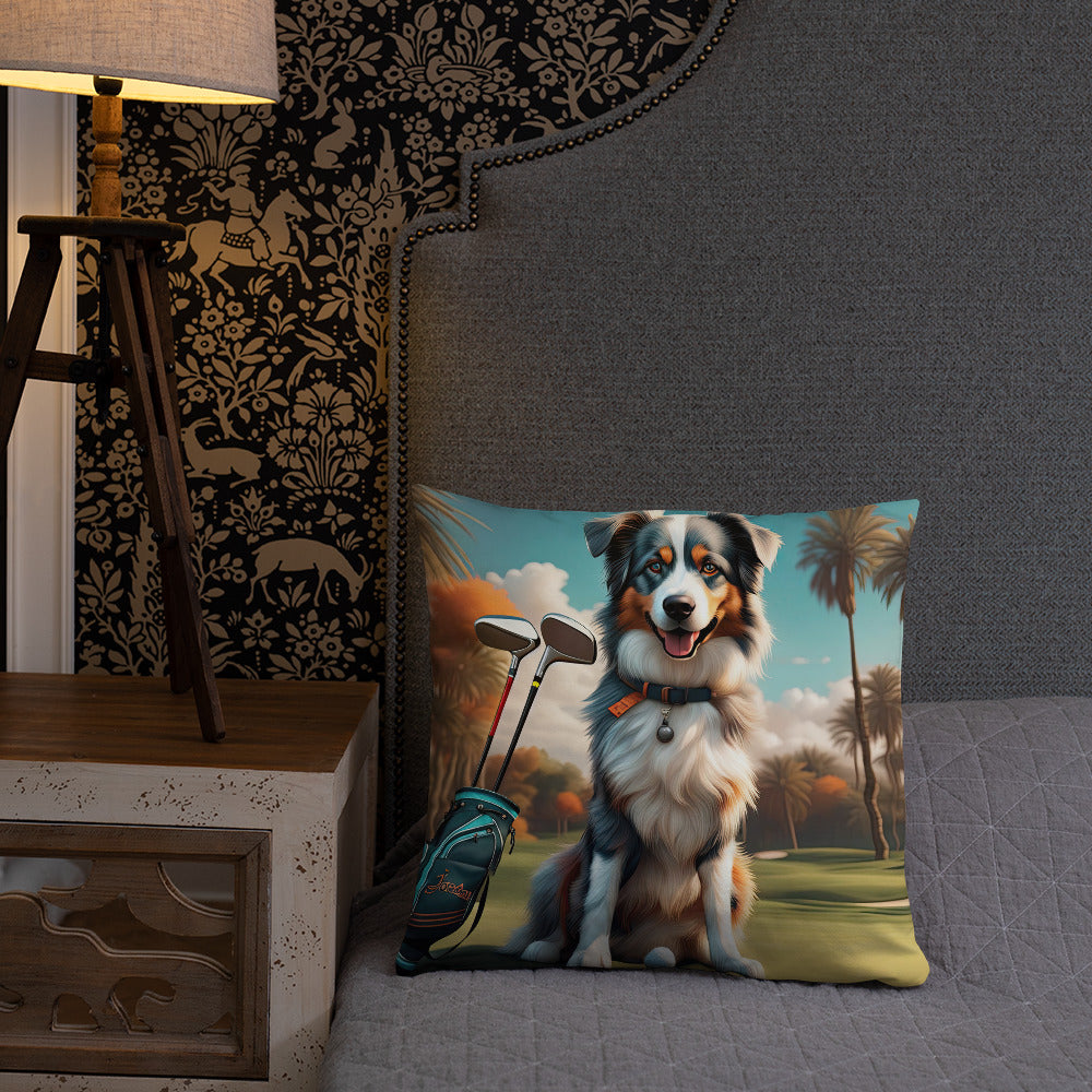 Australian Shepherd Golfer- Basic Pillow v2