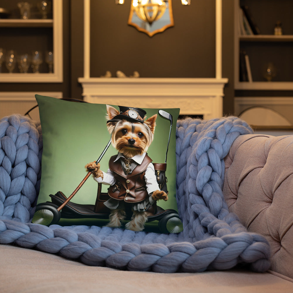 Yorkshire Terrier Golfer- Basic Pillow v4