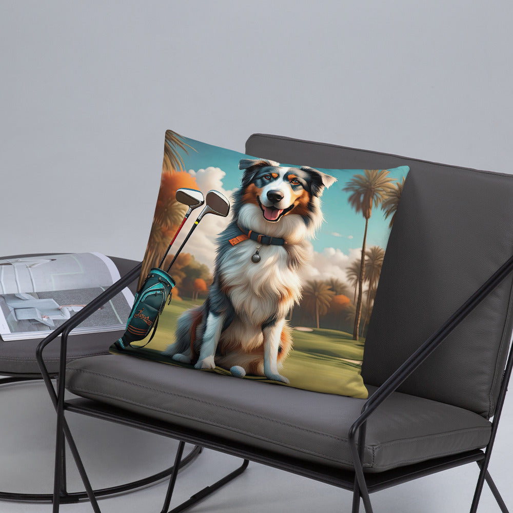 Australian Shepherd Golfer- Basic Pillow v2