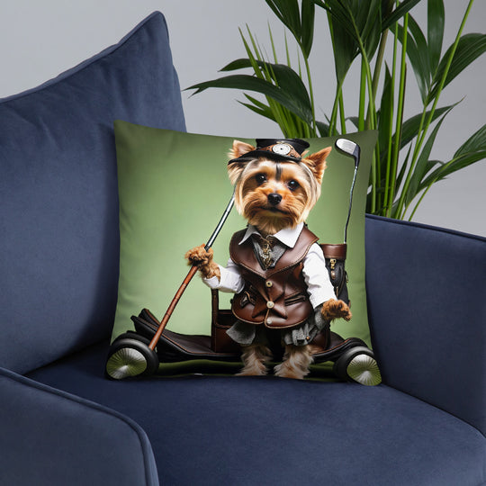 Yorkshire Terrier Golfer- Basic Pillow v4