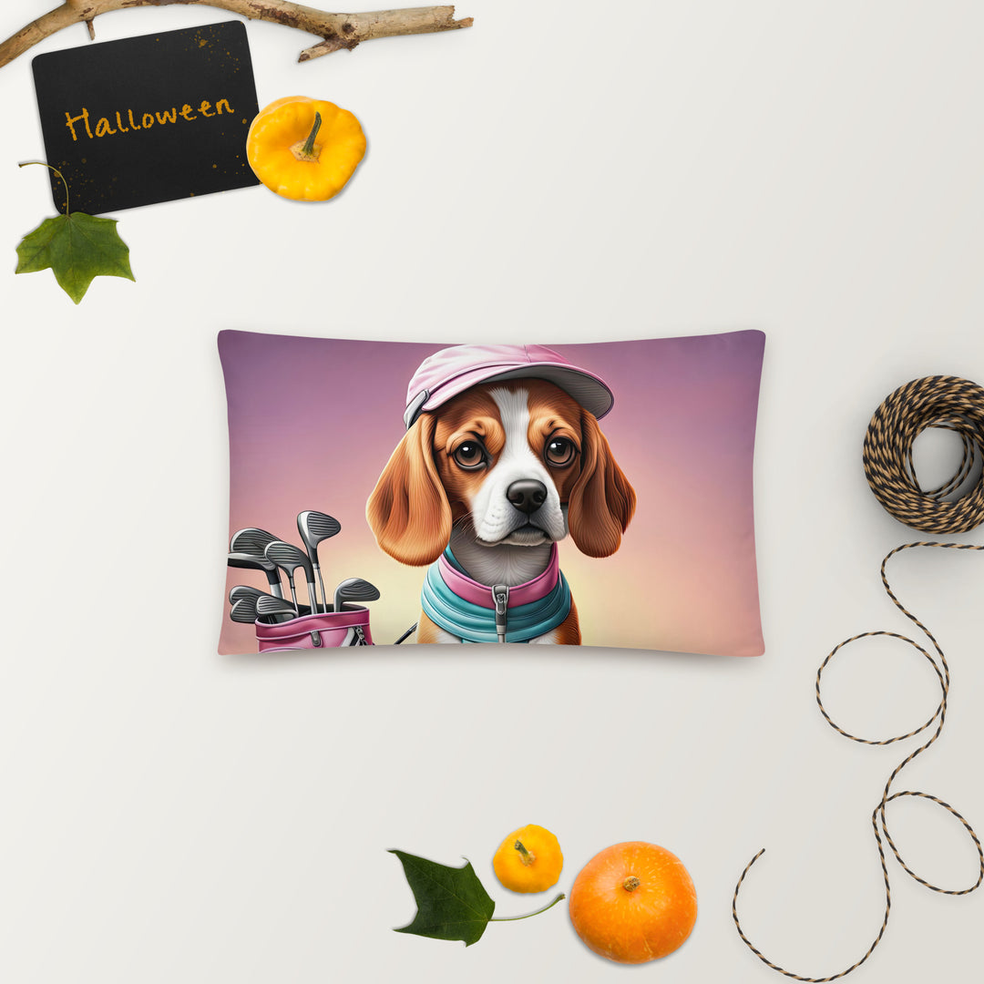 Beagle Golfer- Basic Pillow v3