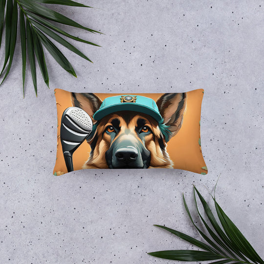 German Shepherd Golfer- Basic Pillow