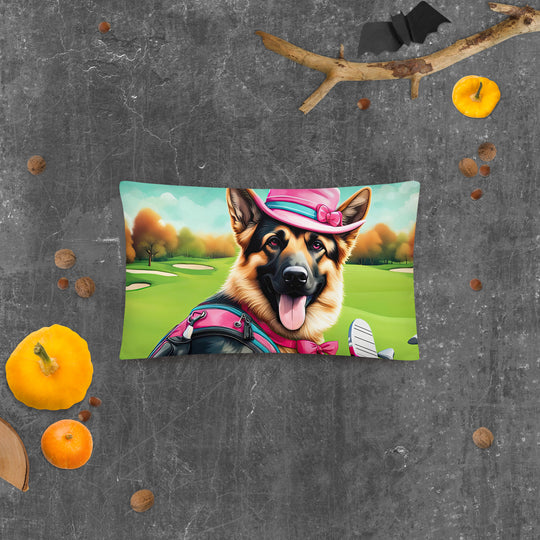 German Shepherd Golfer- Basic Pillow v2