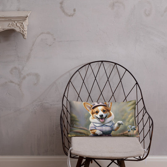 Pembroke Welsh Corgi Golfer- Basic Pillow v2