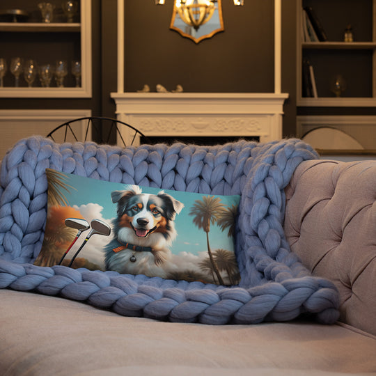 Australian Shepherd Golfer- Basic Pillow v2