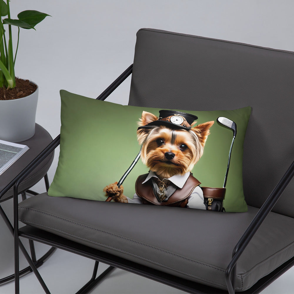 Yorkshire Terrier Golfer- Basic Pillow v4