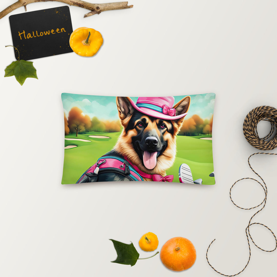 German Shepherd Golfer- Basic Pillow v2