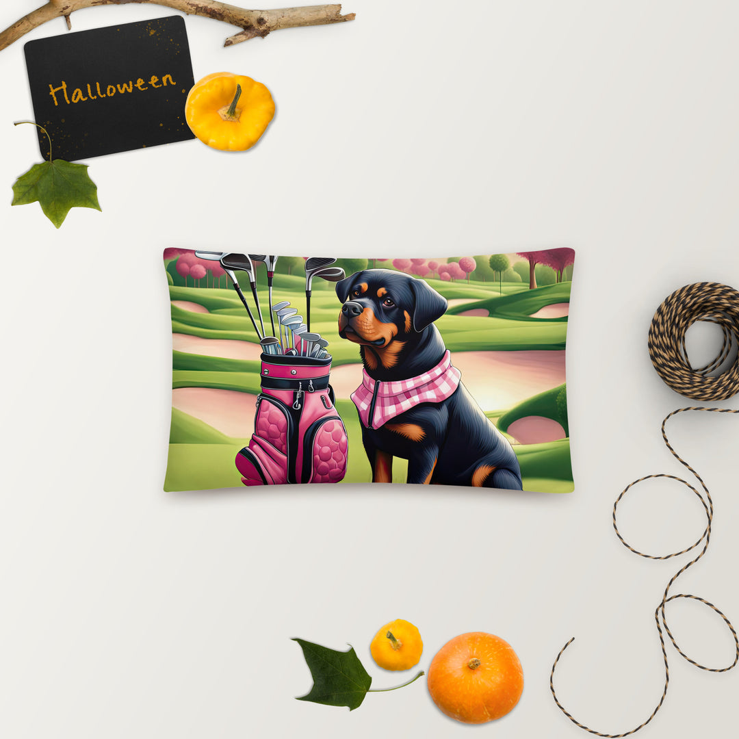 Rottweiler Golfer- Basic Pillow