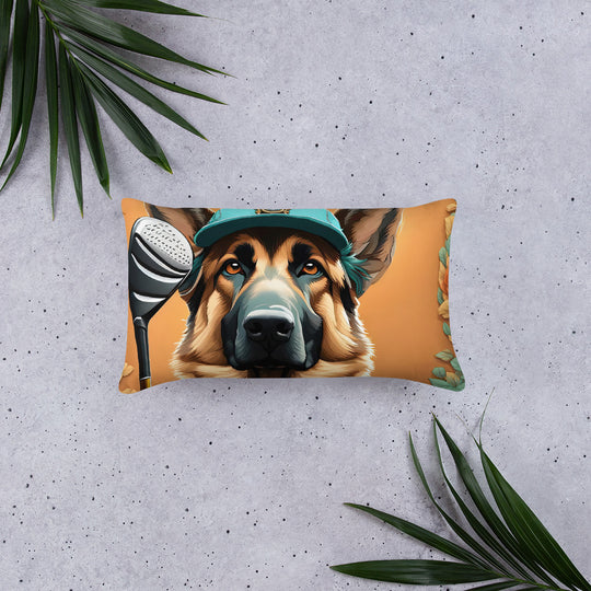 German Shepherd Golfer- Basic Pillow