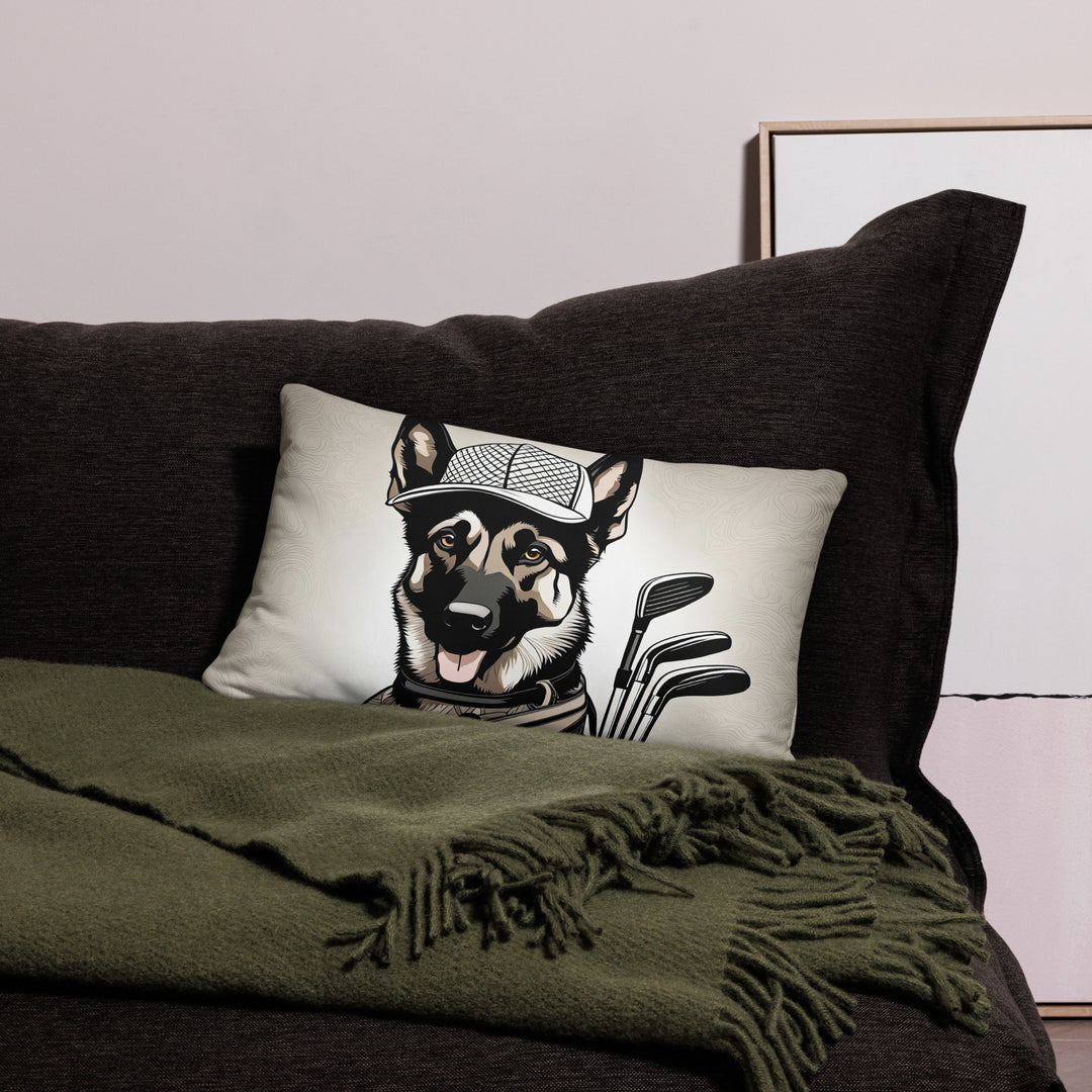 German Shepherd Golfer- Basic Pillow v4