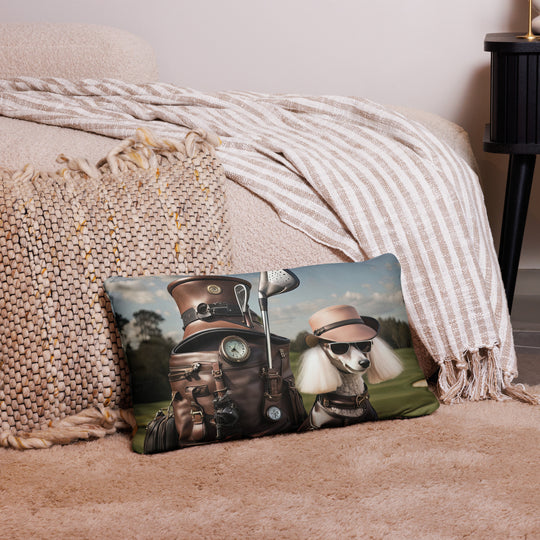 Poodle Golfer- Basic Pillow v3