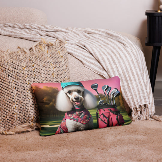 Poodle Golfer- Basic Pillow v5