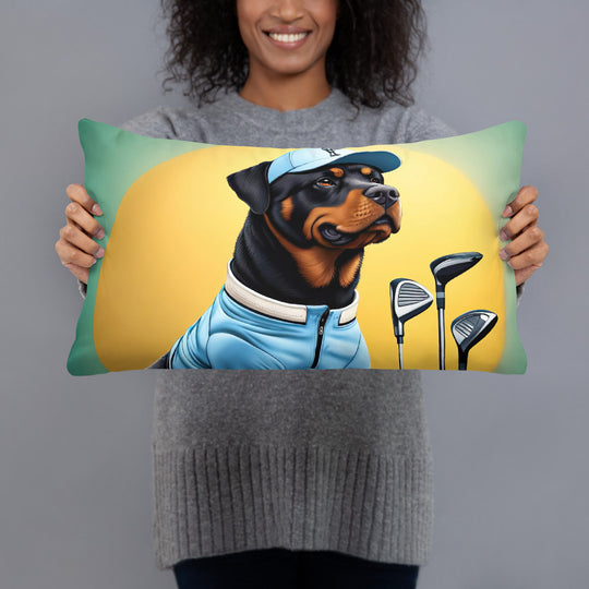 Rottweiler Golfer- Basic Pillow v2