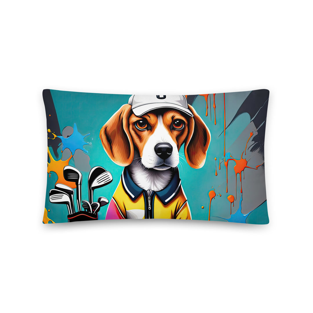 Beagle Golfer- Basic Pillow v4