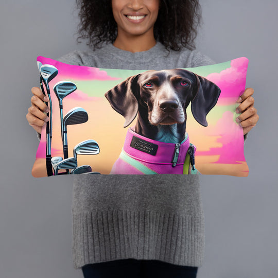 German Shorthaired Pointer Golfer- Basic Pillow v3