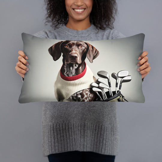 German Shorthaired Pointer Golfer- Basic Pillow v4