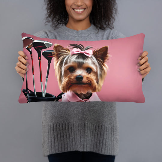 Yorkshire Terrier Golfer- Basic Pillow