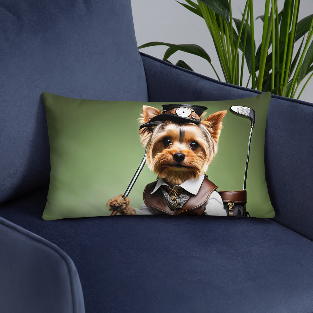 Yorkshire Terrier Golfer- Basic Pillow v4