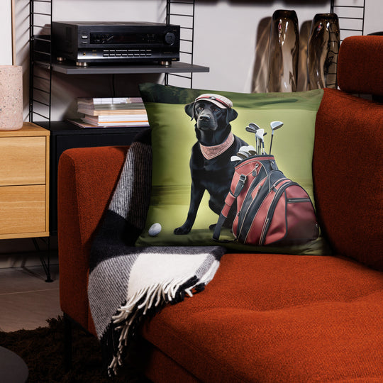 Golden Retriever Golfer- Basic Pillow