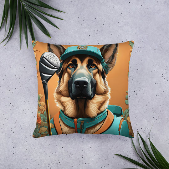 German Shepherd Golfer- Basic Pillow