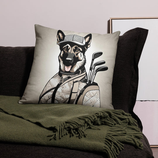 German Shepherd Golfer- Basic Pillow v4