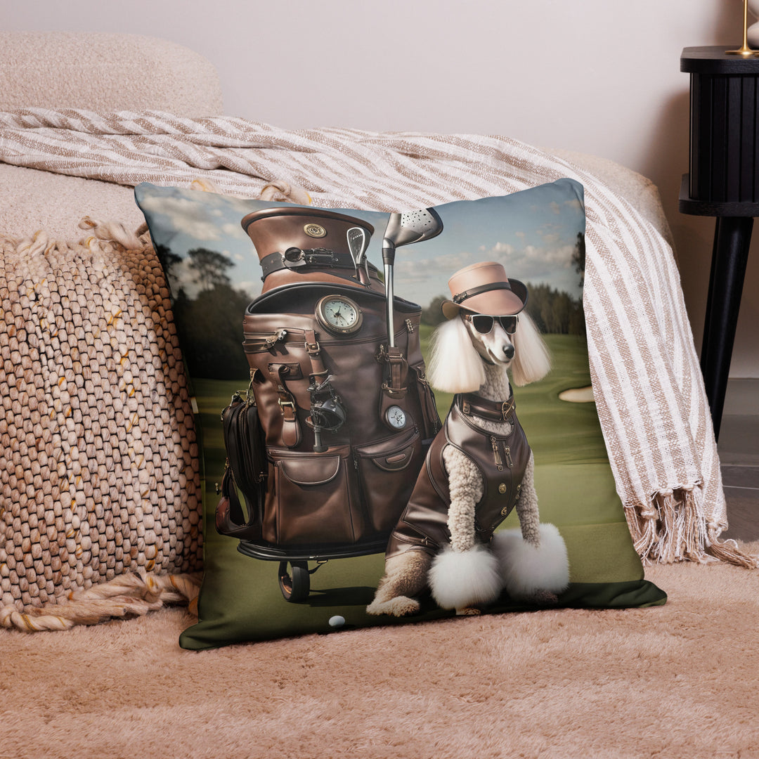 Poodle Golfer- Basic Pillow v3