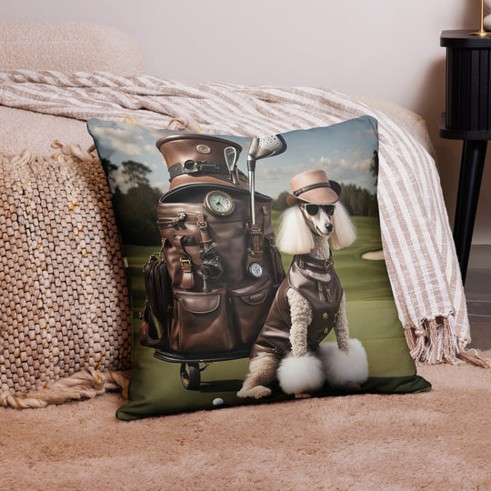 Poodle Golfer- Basic Pillow v3