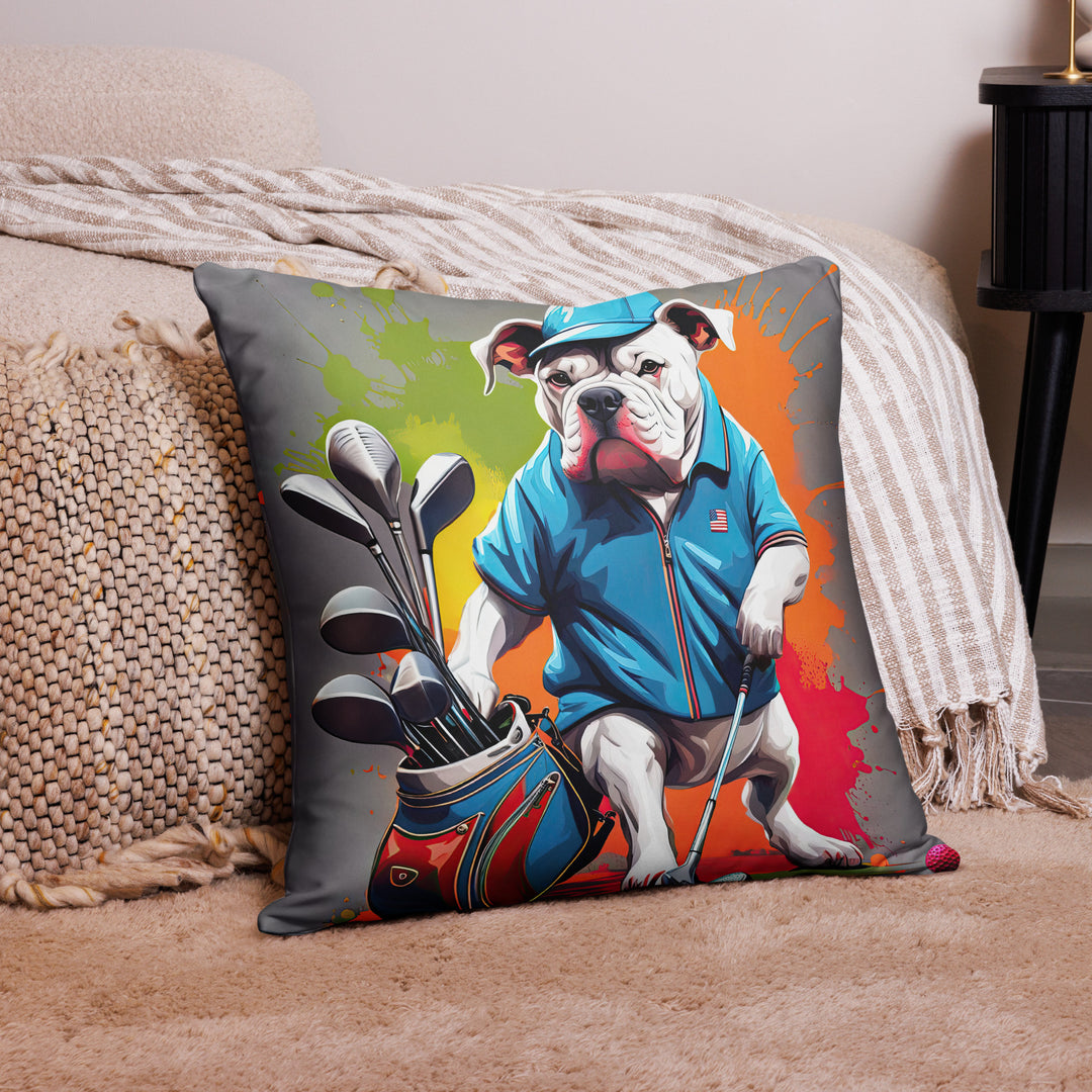 Bulldog Golfer- Basic Pillow v3