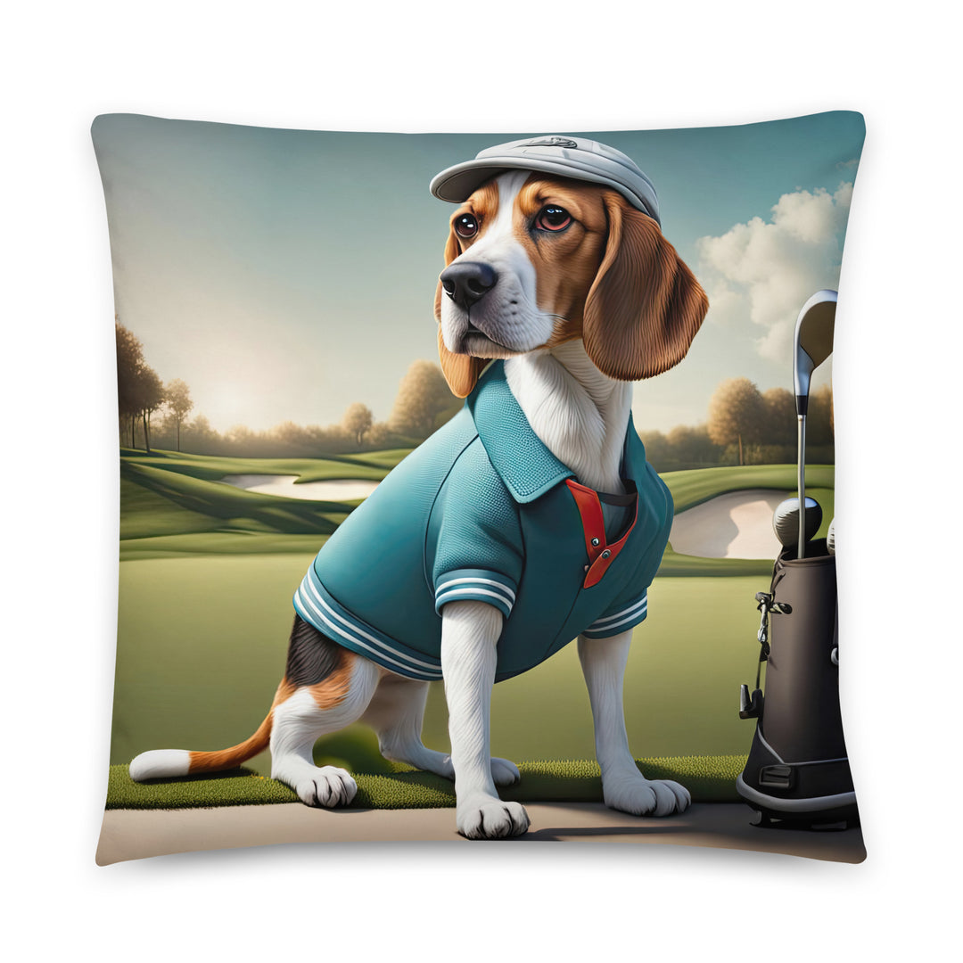 Beagle Golfer- Basic Pillow v2