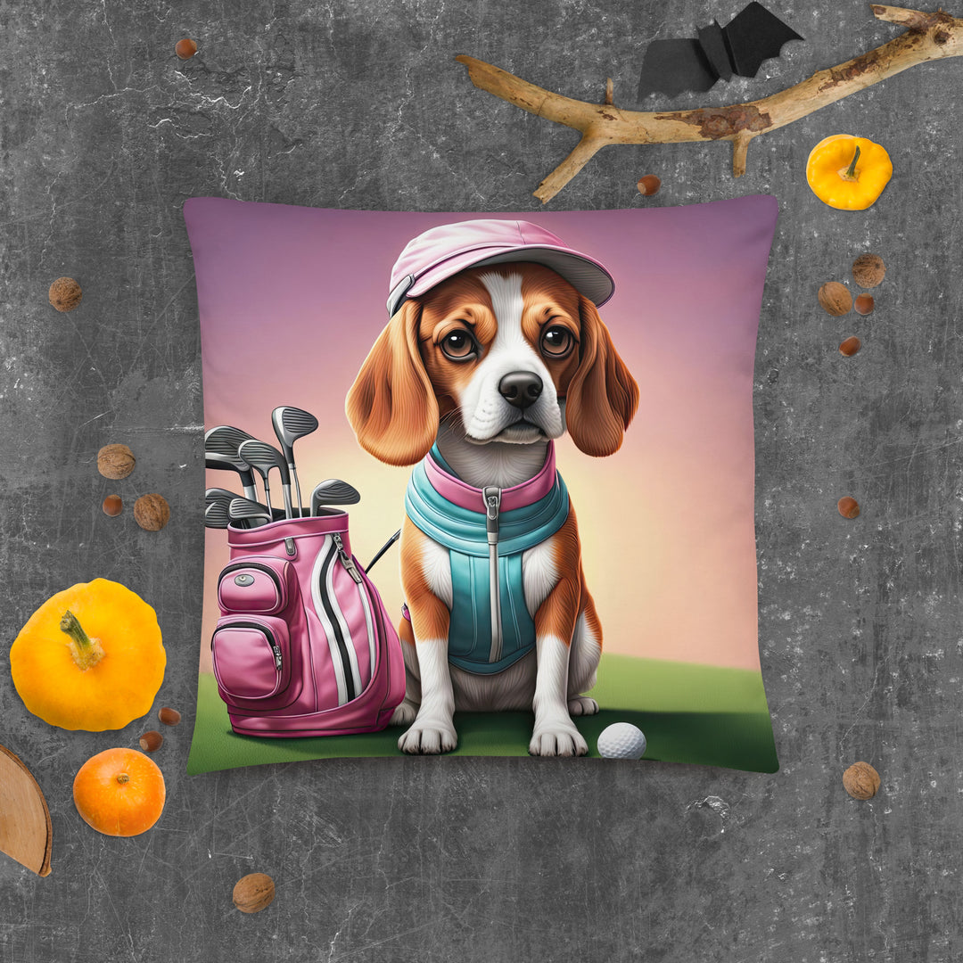 Beagle Golfer- Basic Pillow v3