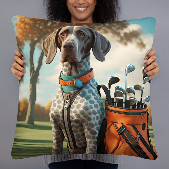 German Shorthaired Pointer Golfer- Basic Pillow