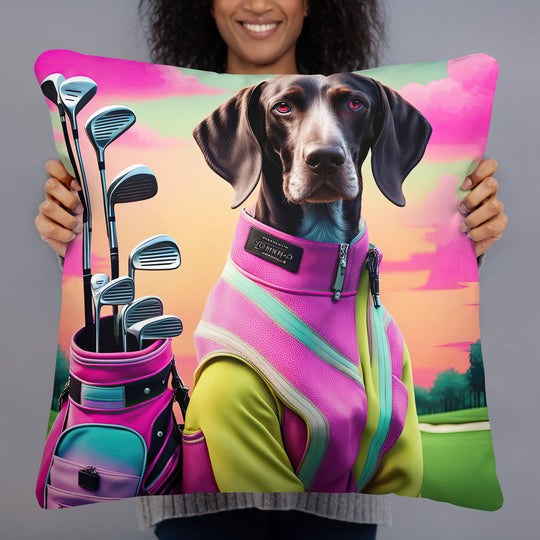 German Shorthaired Pointer Golfer- Basic Pillow v3