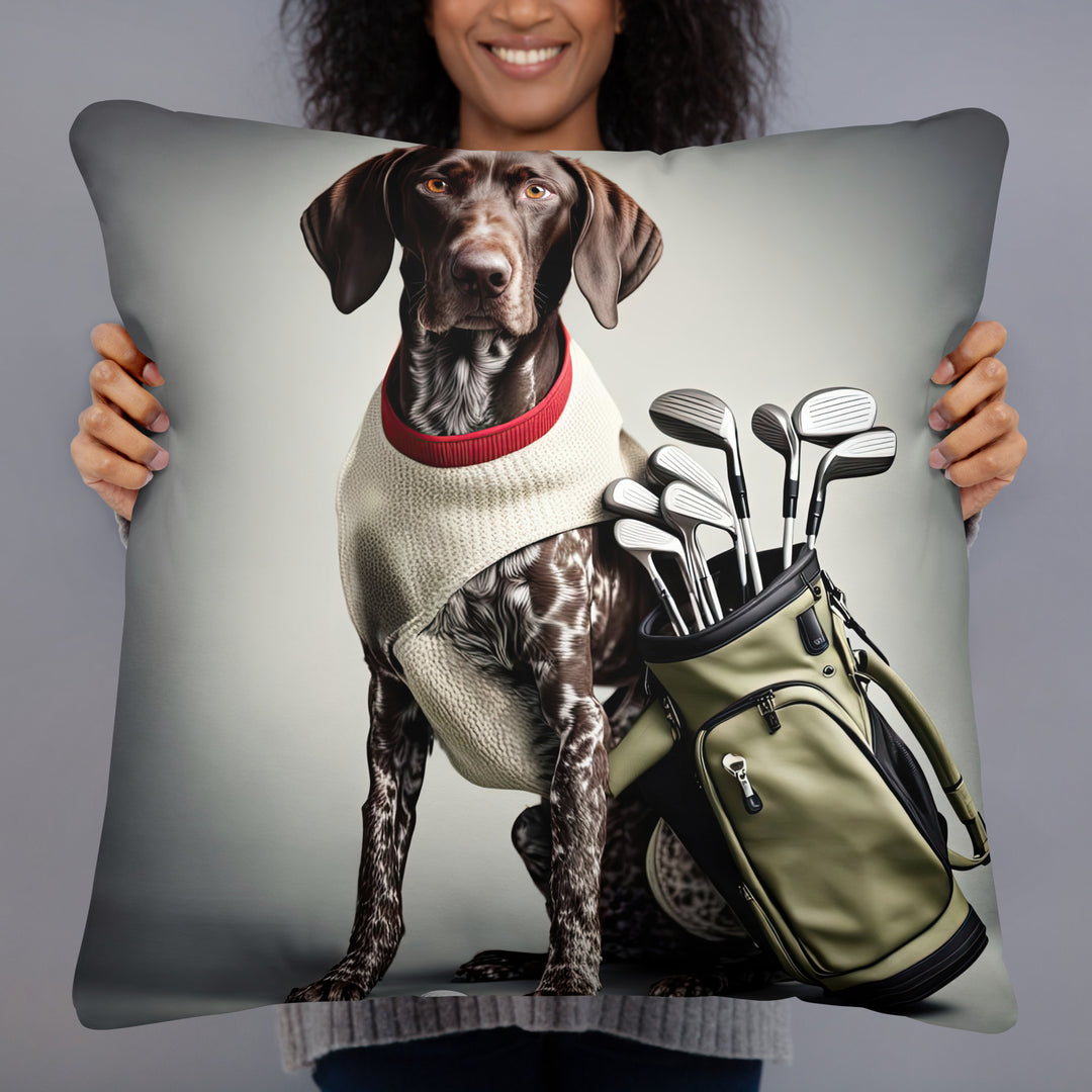 German Shorthaired Pointer Golfer- Basic Pillow v4