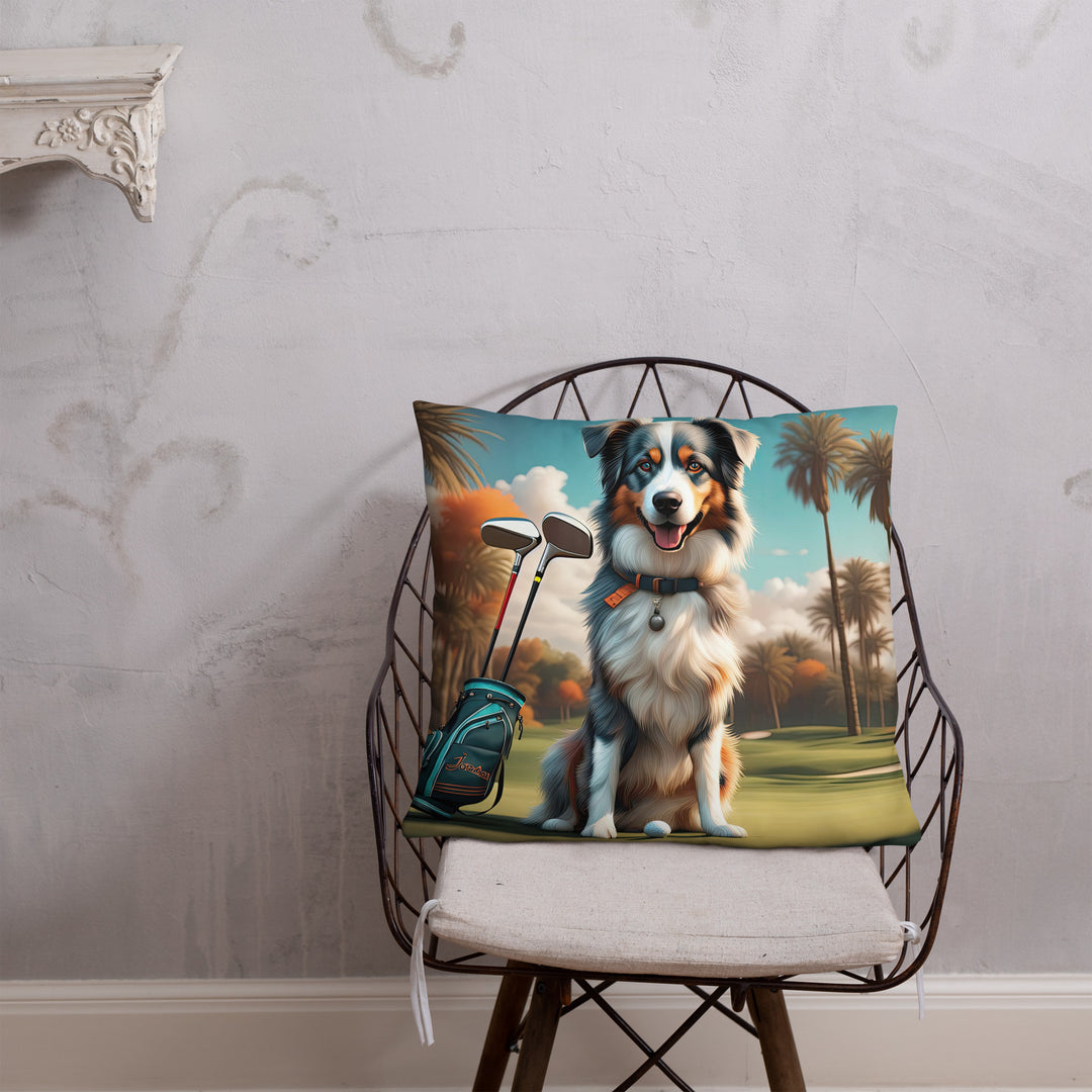 Australian Shepherd Golfer- Basic Pillow v2