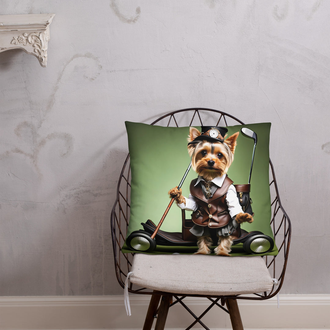 Yorkshire Terrier Golfer- Basic Pillow v4