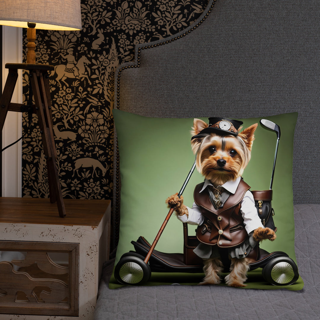 Yorkshire Terrier Golfer- Basic Pillow v4