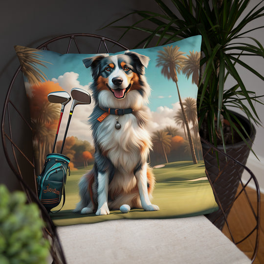 Australian Shepherd Golfer- Basic Pillow v2