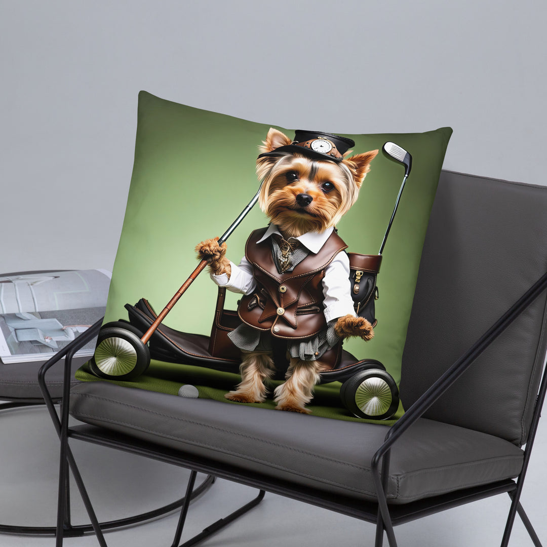 Yorkshire Terrier Golfer- Basic Pillow v4