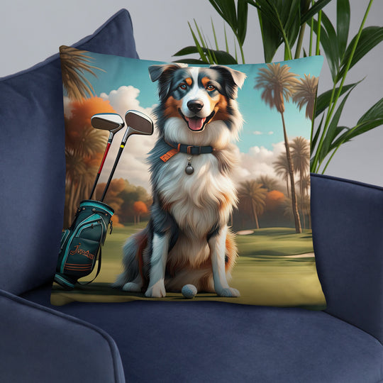 Australian Shepherd Golfer- Basic Pillow v2