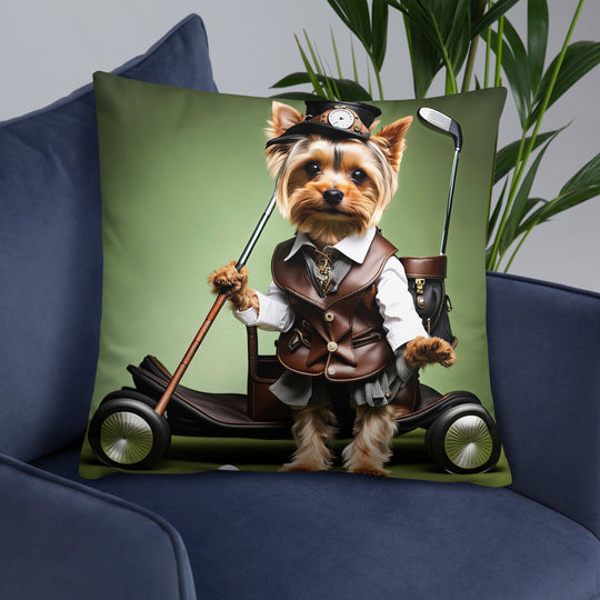 Yorkshire Terrier Golfer- Basic Pillow v4