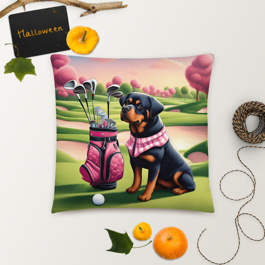 Rottweiler Golfer- Basic Pillow