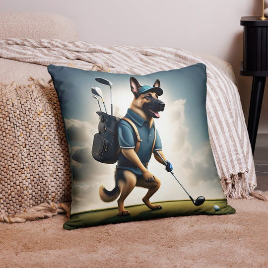 German Shepherd Golfer- Basic Pillow v5