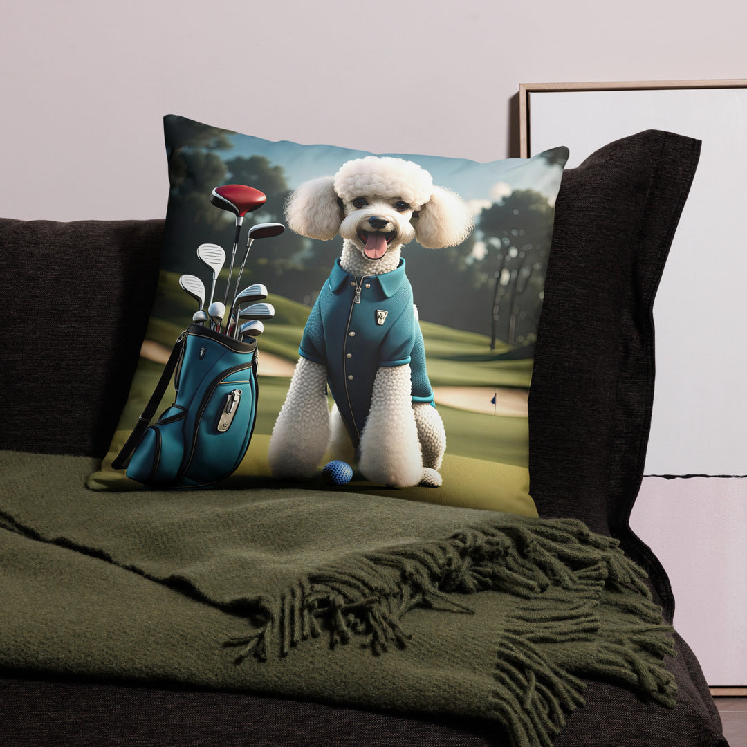Poodle Golfer- Basic Pillow