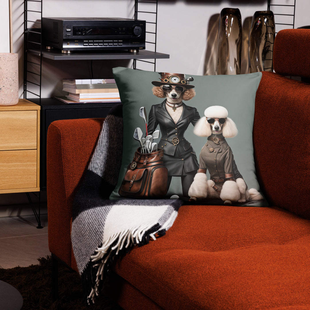 Poodle Golfer- Basic Pillow v2